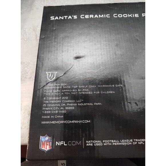 NFL 2012 Arizona Cardinals Santa's Ceramic Cookie Plate 8 1/4 diameter NIB - Picture 3 of 5